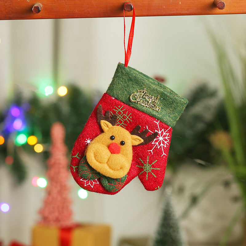 Wholesale Christmas Decoration Small Size Non-woven Christmas Socks Christmas Tree Decorations Candy Bags